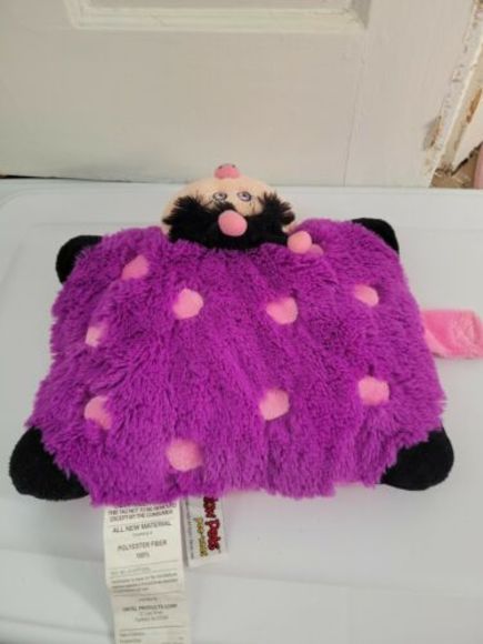 PILLOW PETS Pee-Wees 11” Plush Purple Pink Ladybug Pillow (Limited Edition 2010) - Picture 8 of 10
